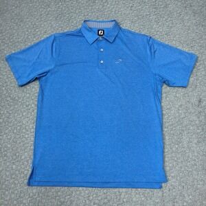 FootJoy Shirt Mens Extra Large Blue Golf Polo Performance Stretch Logo FJ Preppy